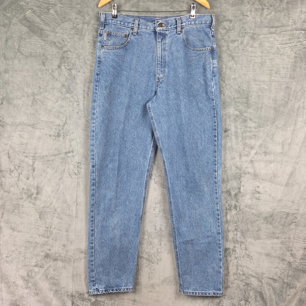 Carhartt Jeans Mens 36x34 Blue Relaxed Fit Straight Workwear Light Wash Denim